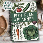 Plot, Plan & Planner – A5 Garden Journal | 60-Page Spiral Notebook for Vegetable & Flower Gardening | Beginner & Expert