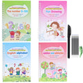 Magic Reusable Writing Practice Books | 4-Book Set with Auto-Disappearing Ink Pen