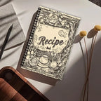 Vintage Recipe Book – A5 Spiral | 100 Pages with Kitchen Conversions | Antique Engraving Cover for Home Cooks & Bakers