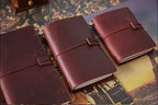 Genuine Leather Refillable Travel Journal - Handmade Retro Notebook with 192 Pages