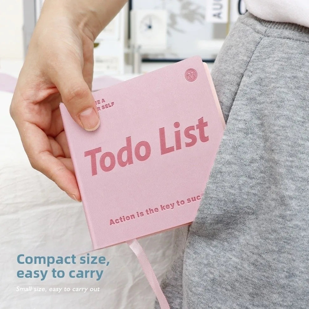 Todo List Pocket Planner – 365-Day Daily To-Do Notebook | 10×10cm Portable | Waterproof Leather Cover | 4 Colors
