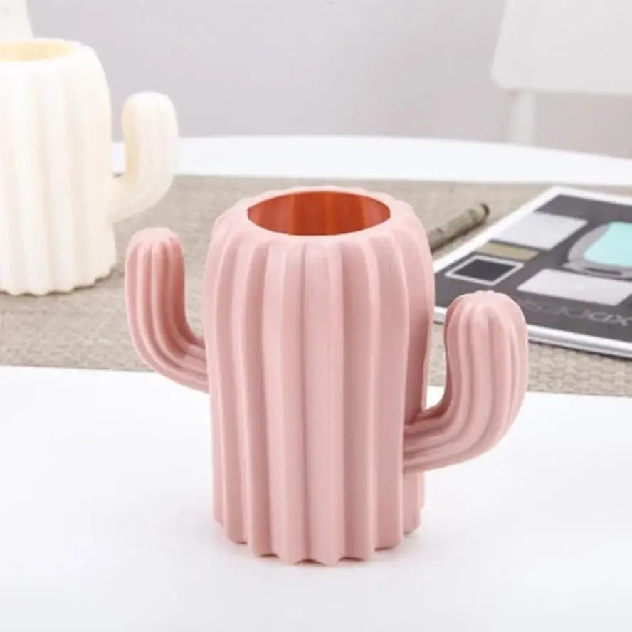 Cute Cactus Pen Holder - Fresh Desktop Organizer for Office & Home