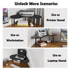 Triangular Corner Desk Riser - Adjustable Height Metal Laptop Stand with Storage