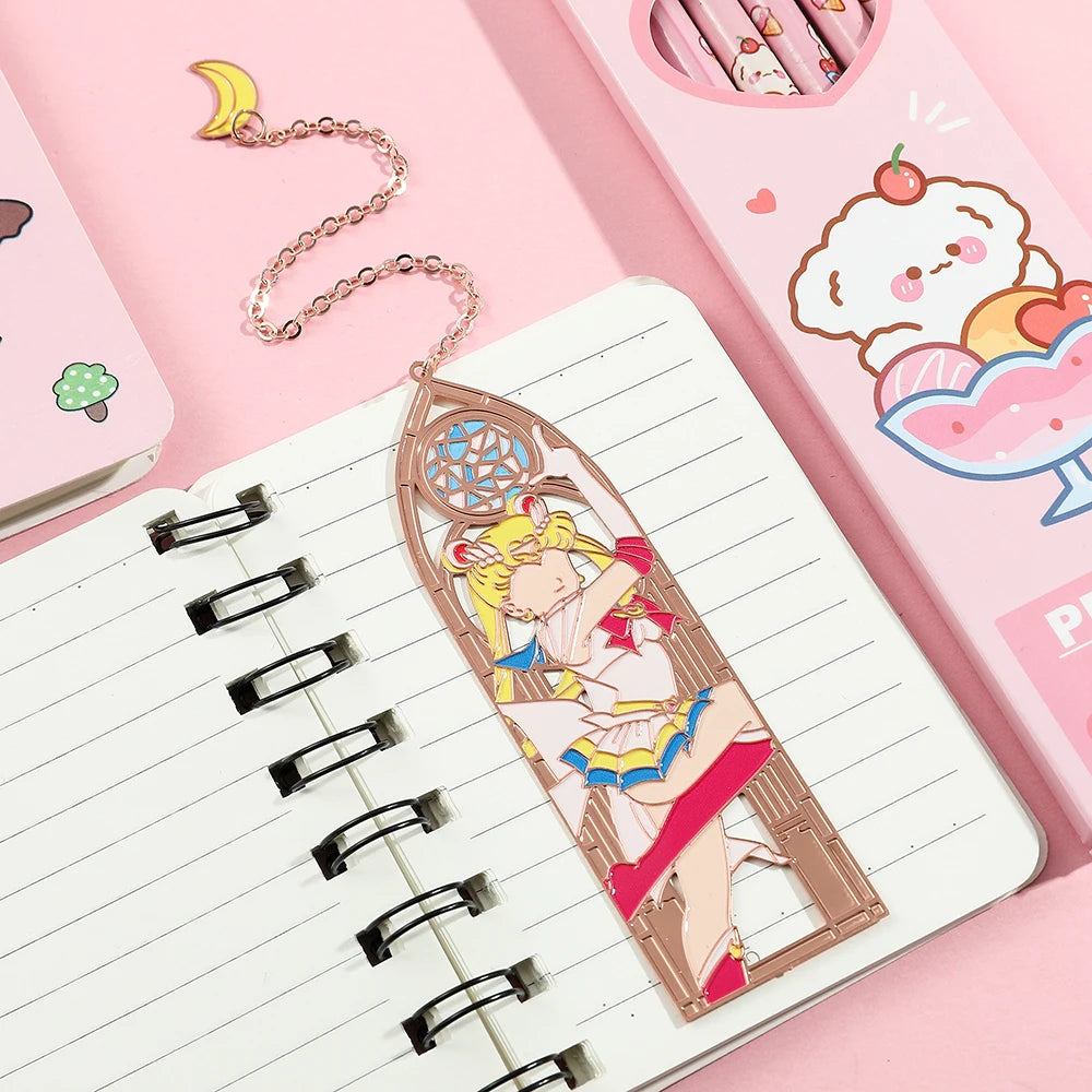 Anime Girl Metal Bookmark - Collectible Character Page Marker