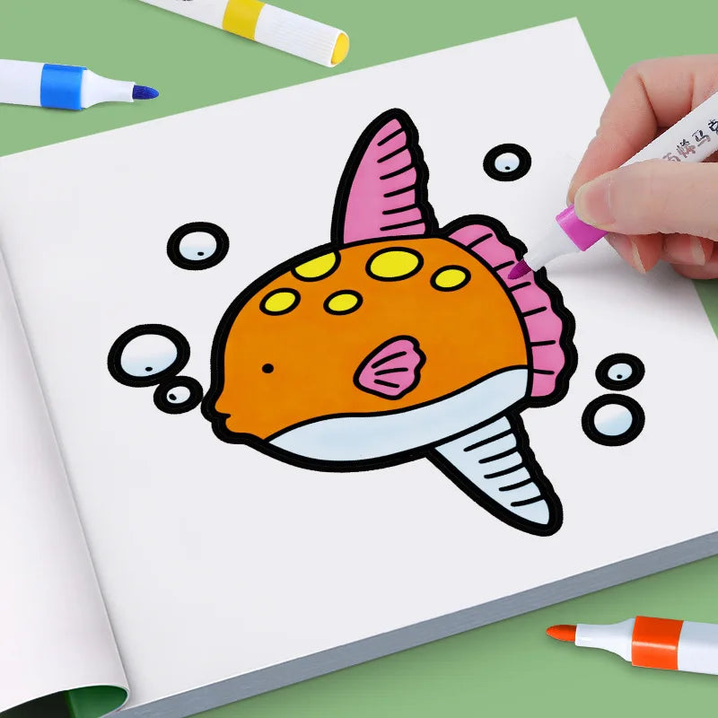 Girls' Fantasy Coloring Book - 24 Pages of Hand-Drawn Illustrations (3 Themes)