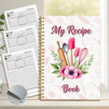 Recipe Notebook - Cute Kitchen Planner & Food Journal with Pastel Patterns (2 Designs)