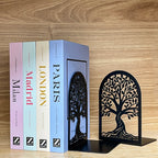 Tree of Life Metal Bookends | Decorative Book Holders for Heavy Books