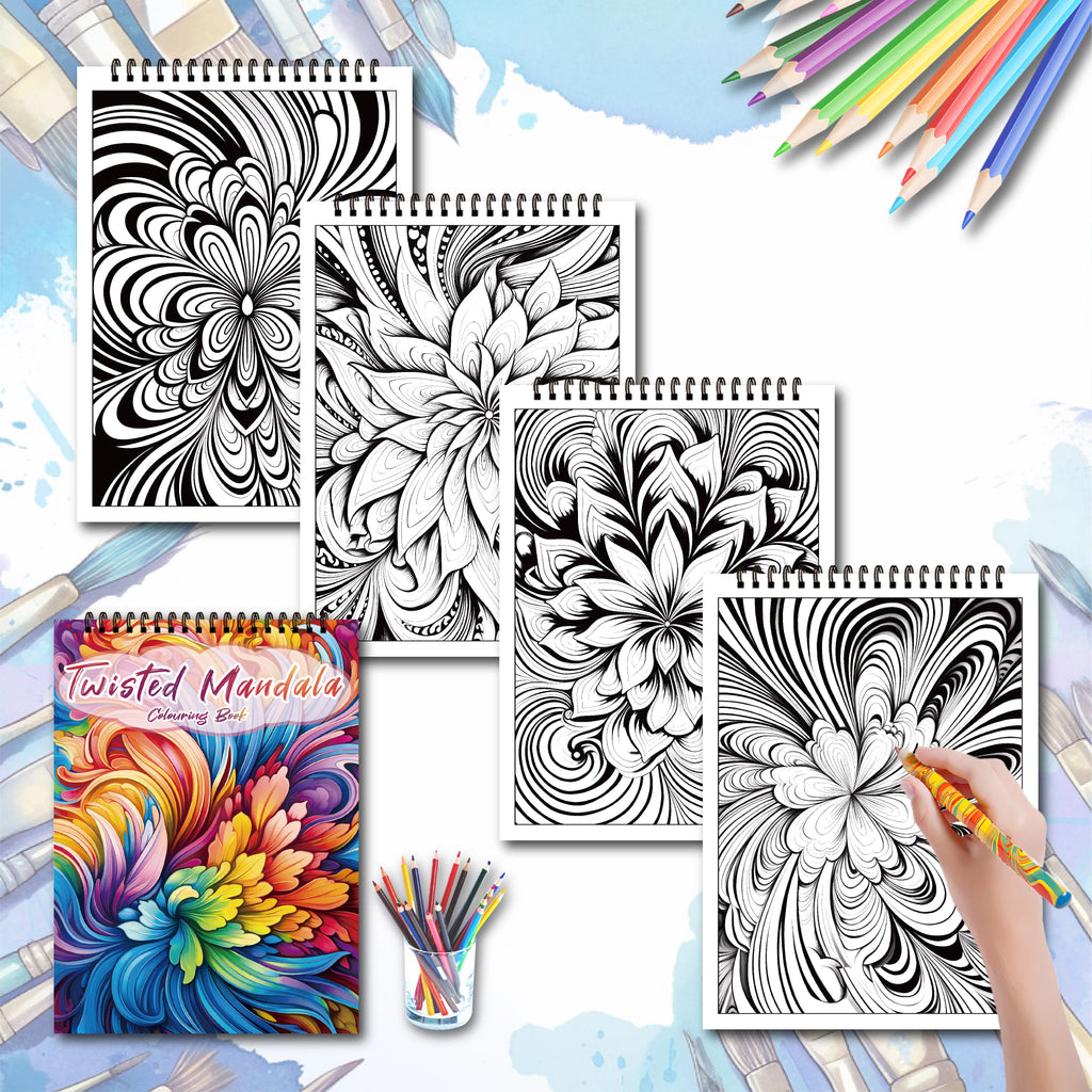 Art Coloring Book Set - 3 Books (Van Gogh, Moon, Mandala) - 90 Designs Total