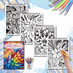 Art Coloring Book Set - 3 Books (Van Gogh, Moon, Mandala) - 90 Designs Total