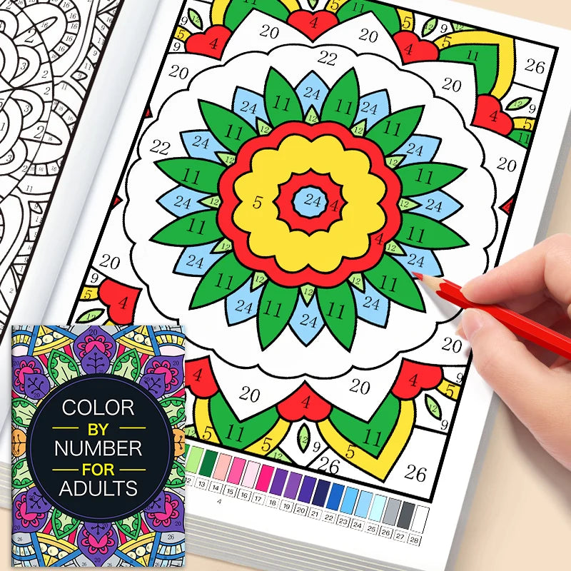 Color by Number Coloring Book for Adults — 20+ Pages of Calming, Guided Designs