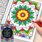 Color by Number Coloring Book for Adults — 20+ Pages of Calming, Guided Designs