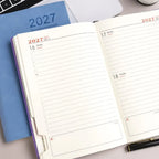 2027 Schedule Notebook – A5 Portable Planner | 365-Day Agenda with Monthly, Weekly & Daily Pages | PU Leather Cover | 6 Colors