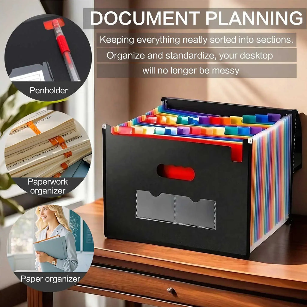 Accordion File Organizer - 13 or 25 Pocket Waterproof Document Storage Bag | Three-Side Sealed | Office, Home & Travel