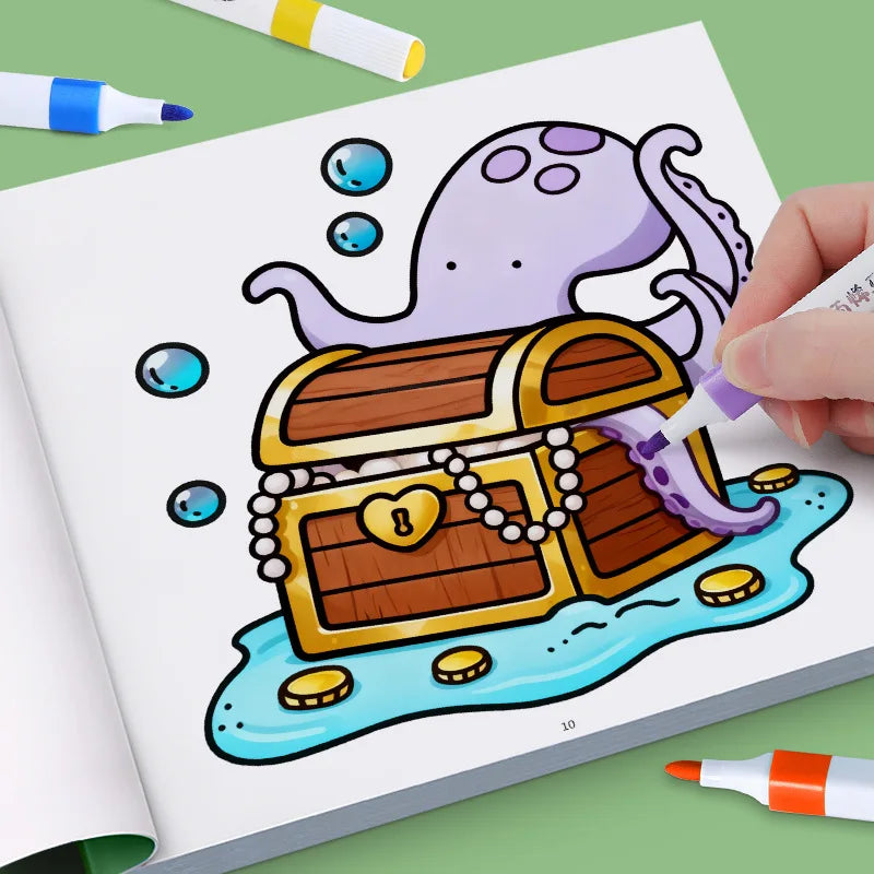 Girls' Fantasy Coloring Book - 24 Pages of Hand-Drawn Illustrations (3 Themes)