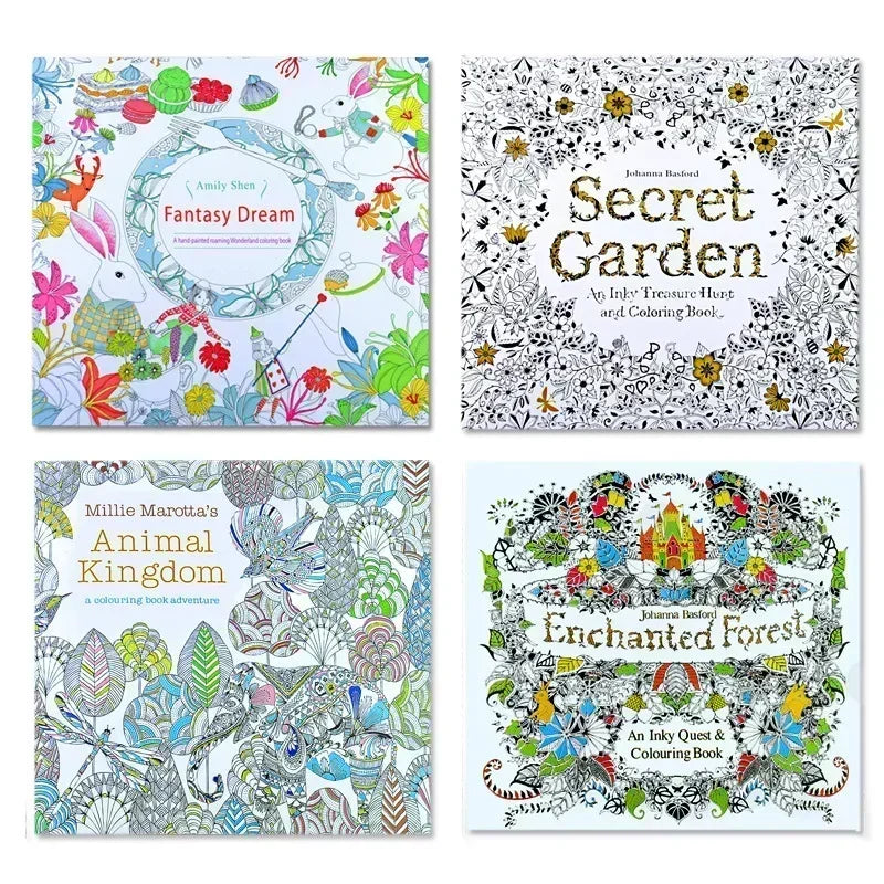Adult Coloring Book — 24 Pages of Intricate DIY Illustrations for Stress Relief & Creative Flow