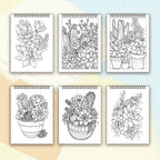 Adult Spiral Coloring Book - 30 Sheets Nature & Floral Themes | 11.2x8.3" Landscape Format | Birthday & Holiday Gift