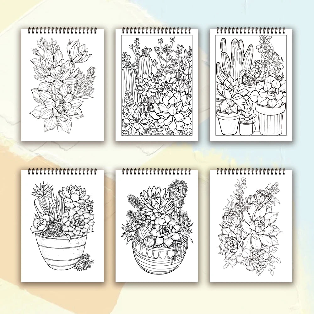 Adult Spiral Coloring Book - 30 Sheets Nature & Floral Themes | 11.2x8.3" Landscape Format | Birthday & Holiday Gift