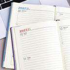 2027 Schedule Notebook – A5 Portable Planner | 365-Day Agenda with Monthly, Weekly & Daily Pages | PU Leather Cover | 6 Colors