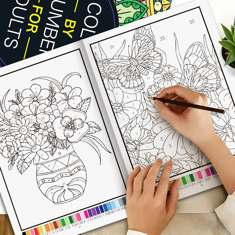 Color by Number Coloring Book for Adults — 20+ Pages of Calming, Guided Designs