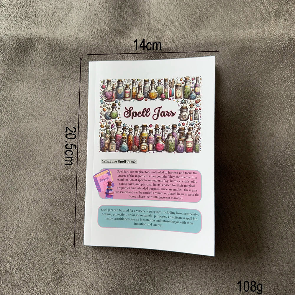 Illustrated Witchcraft Grimoire - 50-Page Spell Book with Rituals & Crystal Magic