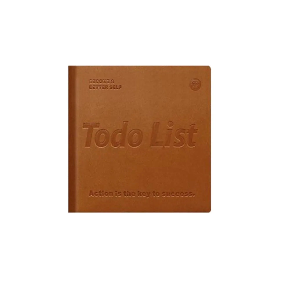 Todo List Pocket Planner – 365-Day Daily To-Do Notebook | 10×10cm Portable | Waterproof Leather Cover | 4 Colors