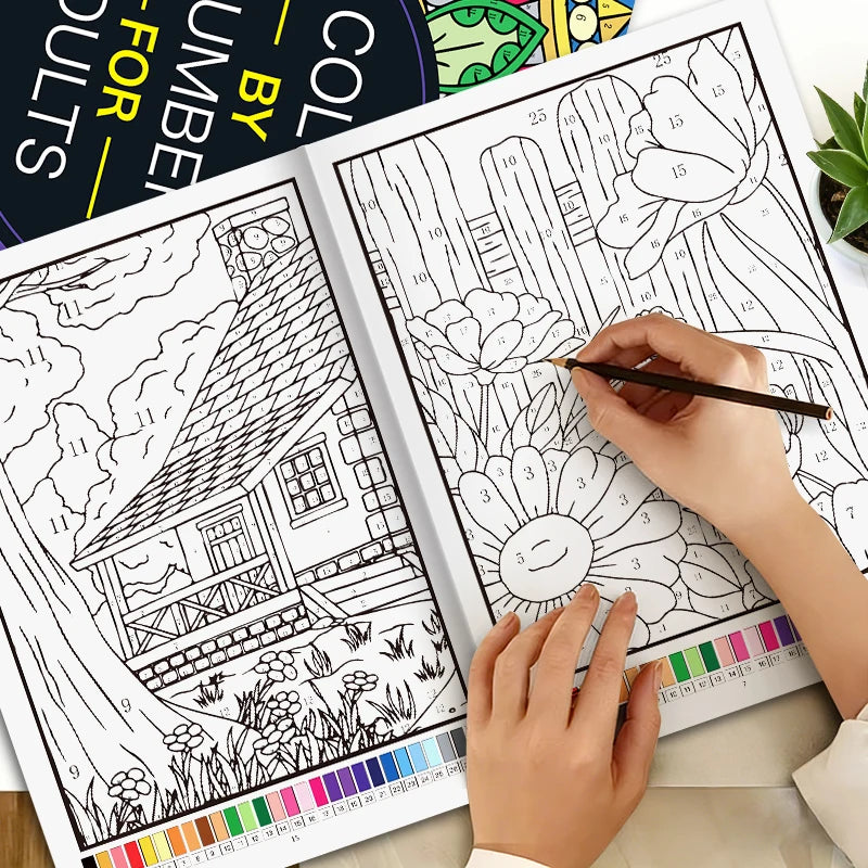 Color by Number Coloring Book for Adults — 20+ Pages of Calming, Guided Designs
