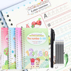Magic Reusable Writing Practice Books | 4-Book Set with Auto-Disappearing Ink Pen