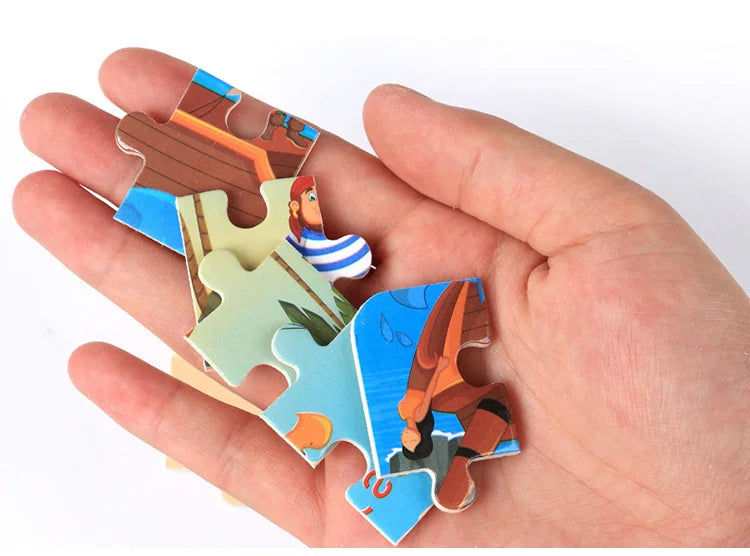 Wooden 3D Cartoon Puzzle — Montessori Educational Toy for Toddlers & Kids Ages 3–6