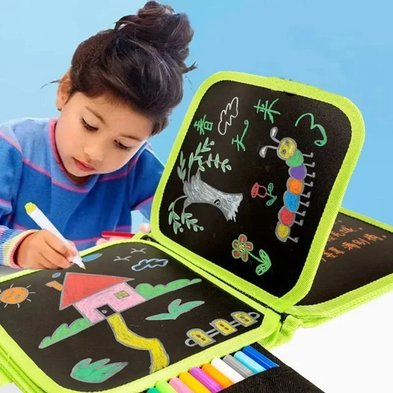 Magic Erasable Fabric Coloring Book for Kids – Draw, Erase & Repeat! | 6 Pages + 3 Pens Included