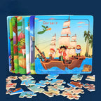 Wooden 3D Cartoon Puzzle — Montessori Educational Toy for Toddlers & Kids Ages 3–6