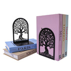 Tree of Life Metal Bookends | Decorative Book Holders for Heavy Books