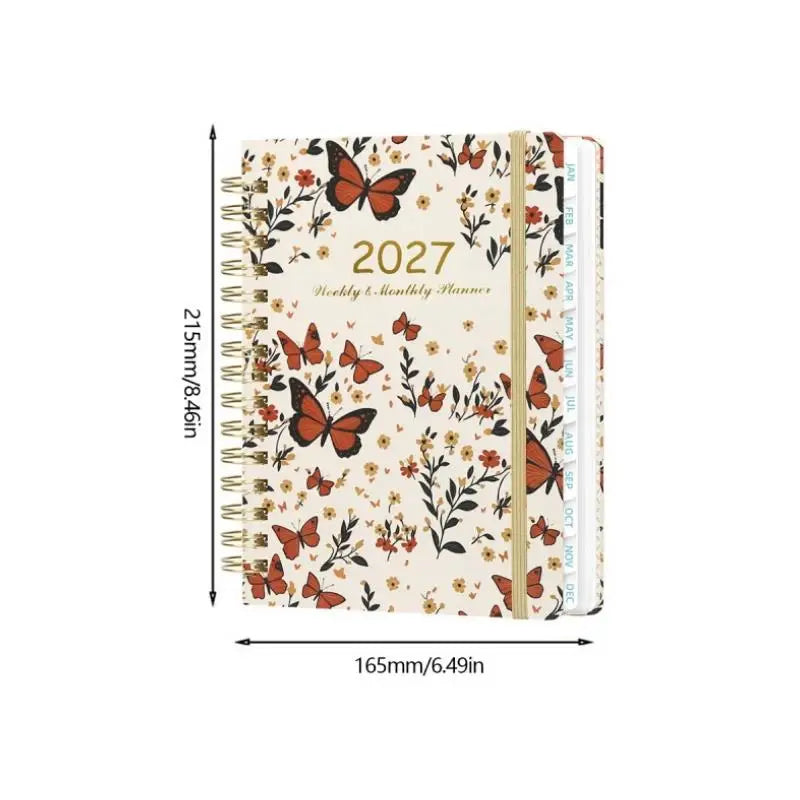 2027 Weekly & Monthly Planner – A5 Spiral Agenda | 100gsm, Monthly Tabs, Inner Pocket | 17 Illustrated Cover Designs