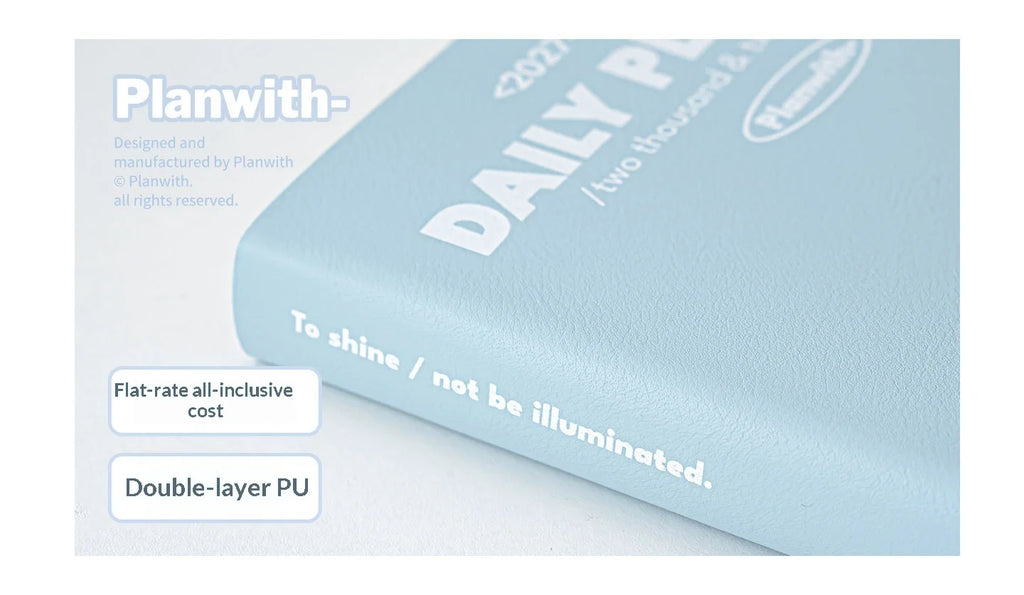 Planwith 2027 Daily Planner – 12-Month Weekly Agenda | Soft PU Cover, 180° Flat Open, 100gsm Paper | 12 Pastel Colors | Gift Box