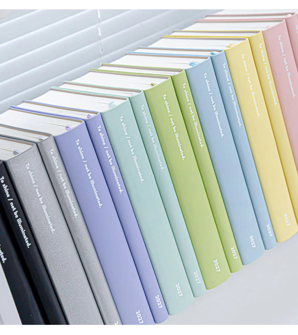 Planwith 2027 Daily Planner – 12-Month Weekly Agenda | Soft PU Cover, 180° Flat Open, 100gsm Paper | 12 Pastel Colors | Gift Box