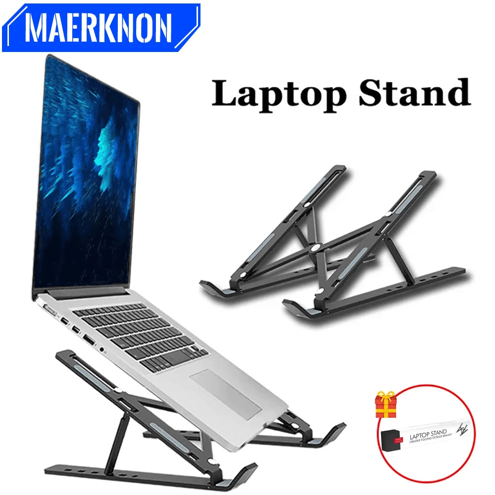 Adjustable Foldable Laptop Stand — Portable Ergonomic Holder for MacBook, iPad & Tablets