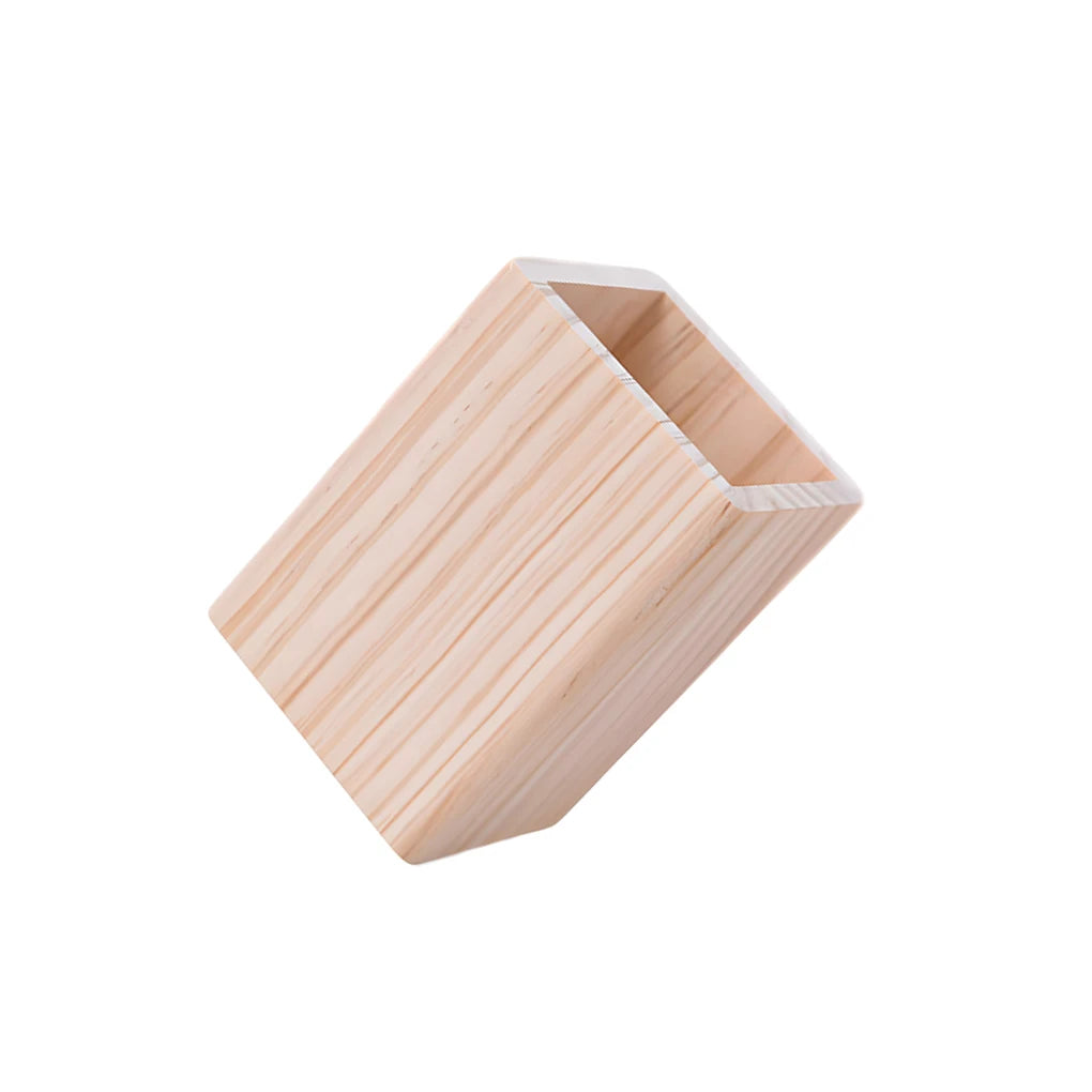 Handcrafted Wooden Pen Holder - Premium Desk Organizer in Walnut, Bamboo, Pine & Beech