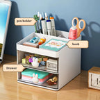 Desk Organizer with Drawer - Multi-Use Storage Box for Office & Makeup