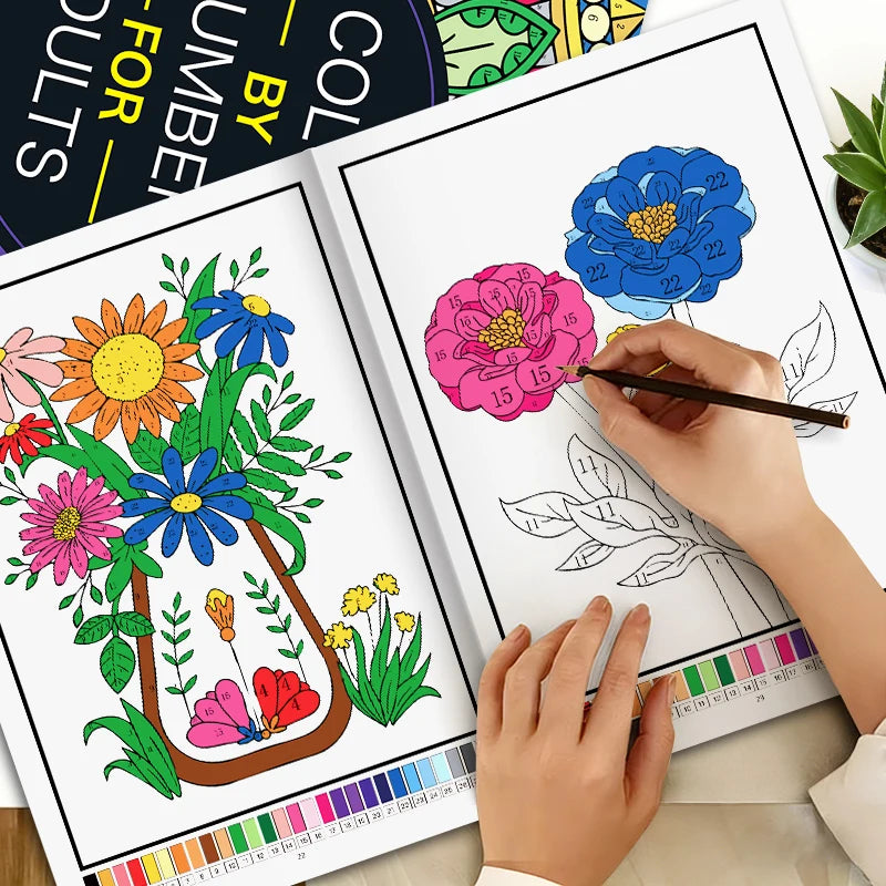 Color by Number Coloring Book for Adults — 20+ Pages of Calming, Guided Designs