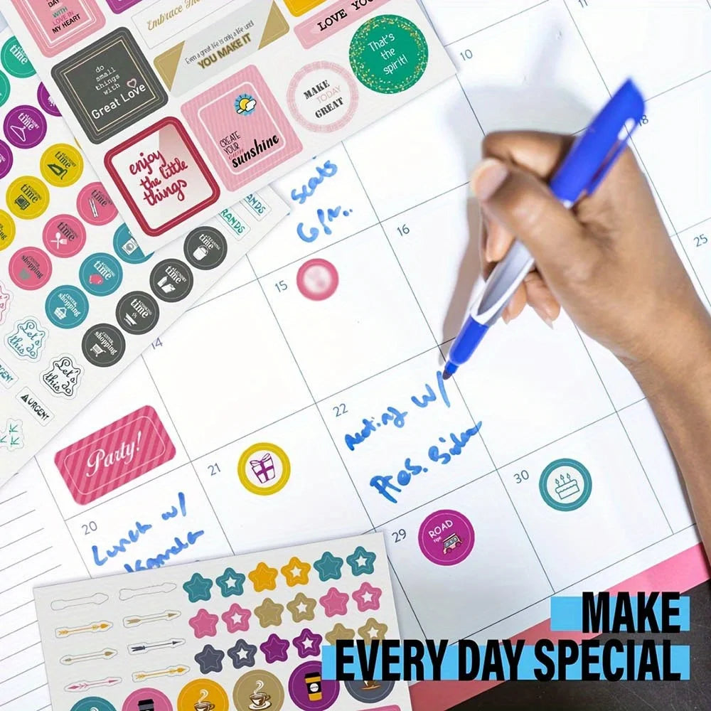 Aesthetic Planner Stickers – 12 Sheets | 650 or 720 Stickers | Holidays, Goals, Quotes, Habits, Finance & More