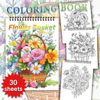 Adult Spiral Coloring Book - 30 Sheets Nature & Floral Themes | 11.2x8.3" Landscape Format | Birthday & Holiday Gift