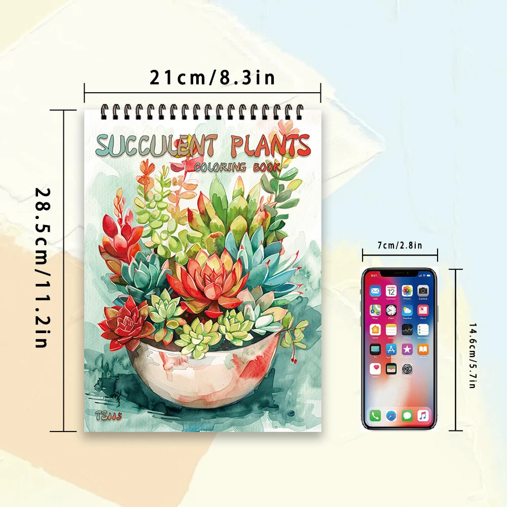 Adult Spiral Coloring Book - 30 Sheets Nature & Floral Themes | 11.2x8.3" Landscape Format | Birthday & Holiday Gift