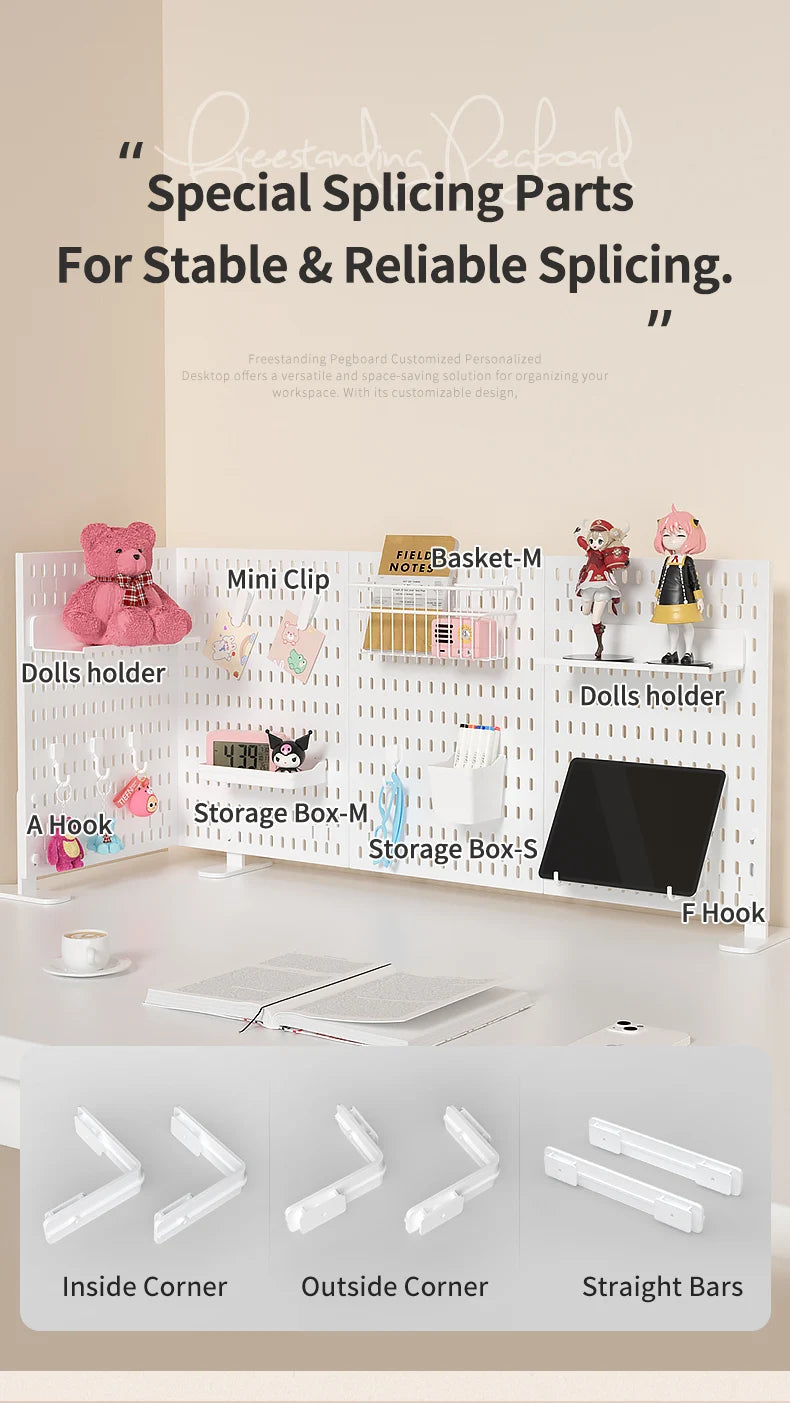 Modular Pegboard Organizer System – Wall & Desk Mountable | Boards, Mounting Kits & Accessories
