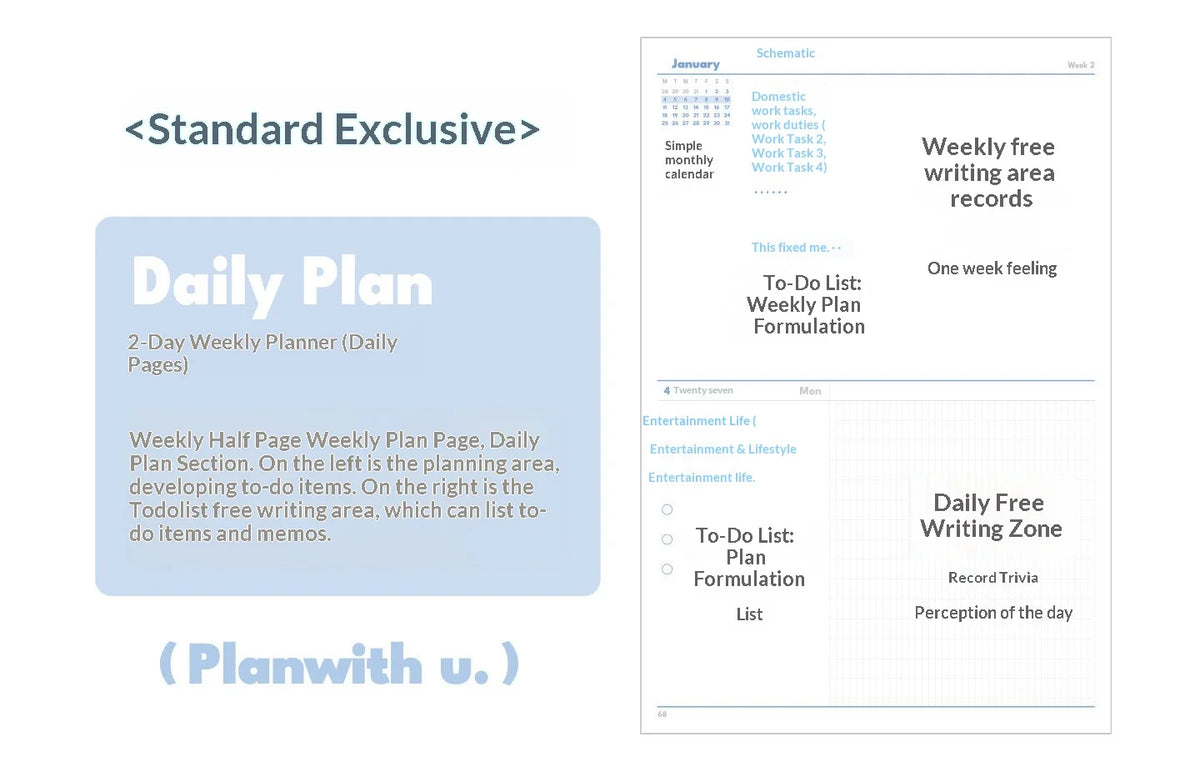 Planwith 2027 Daily Planner – 12-Month Weekly Agenda | Soft PU Cover, 180° Flat Open, 100gsm Paper | 12 Pastel Colors | Gift Box
