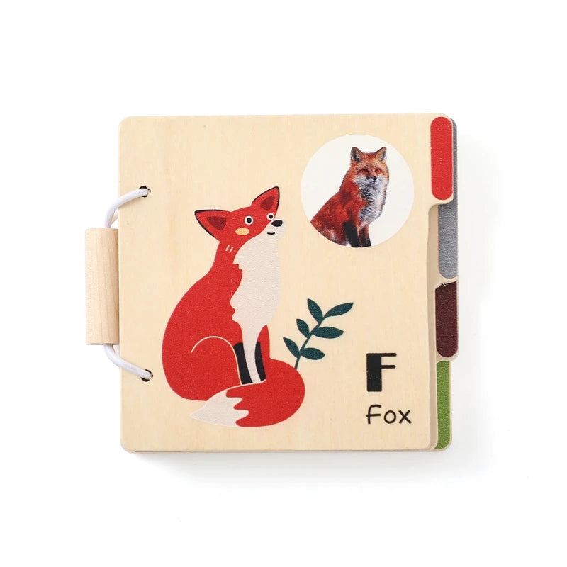 Wooden Animal Flap Book - Interactive Learning Toy for Babies & Toddlers