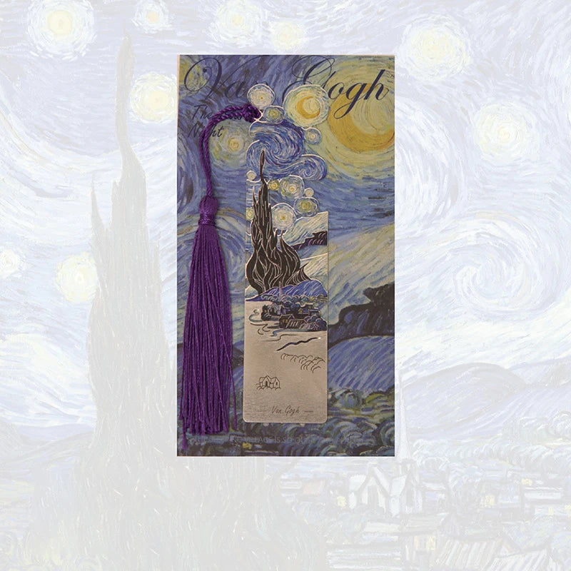 Van Gogh Art Bookmarks | Vintage Metal Bookmarks with Tassel