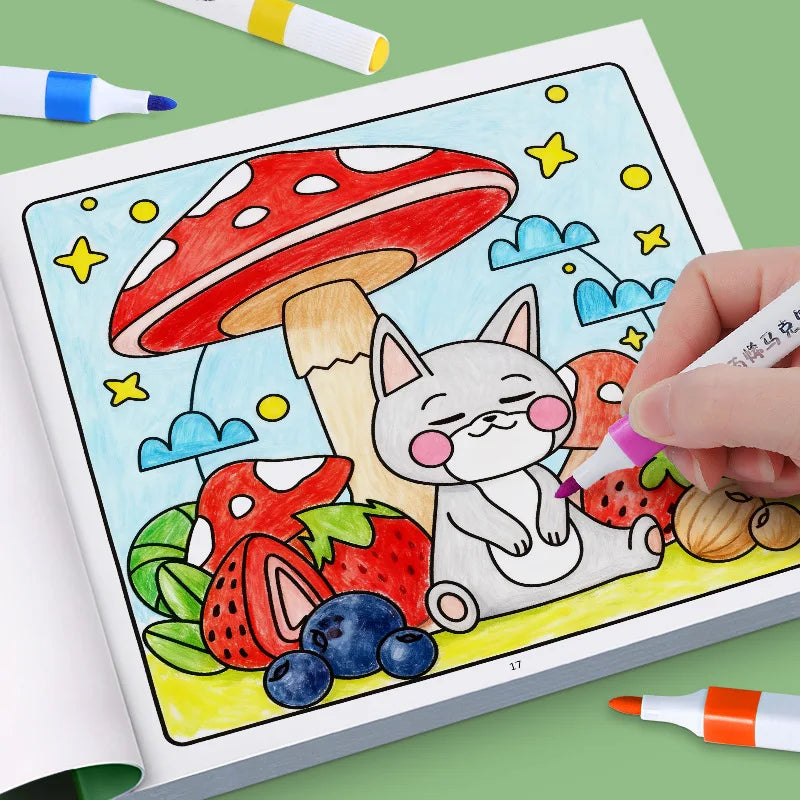 Girls' Fantasy Coloring Book - 24 Pages of Hand-Drawn Illustrations (3 Themes)