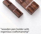 Walnut Wood Fountain Pen Rest - Horizontal Desk Stand for Dip Pens & Calligraphy (1 or 2 Slots)