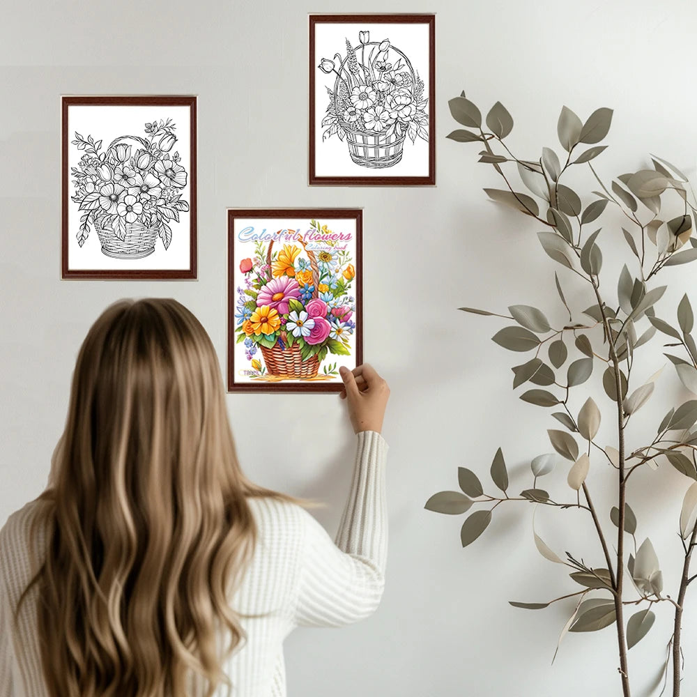 Adult Spiral Coloring Book - 30 Sheets Nature & Floral Themes | 11.2x8.3" Landscape Format | Birthday & Holiday Gift