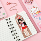 Anime Girl Metal Bookmark - Collectible Character Page Marker