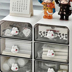 Clear Desktop Storage Box with Lid - Multi-Use Organizer for Desk & Vanity (2 Sizes)